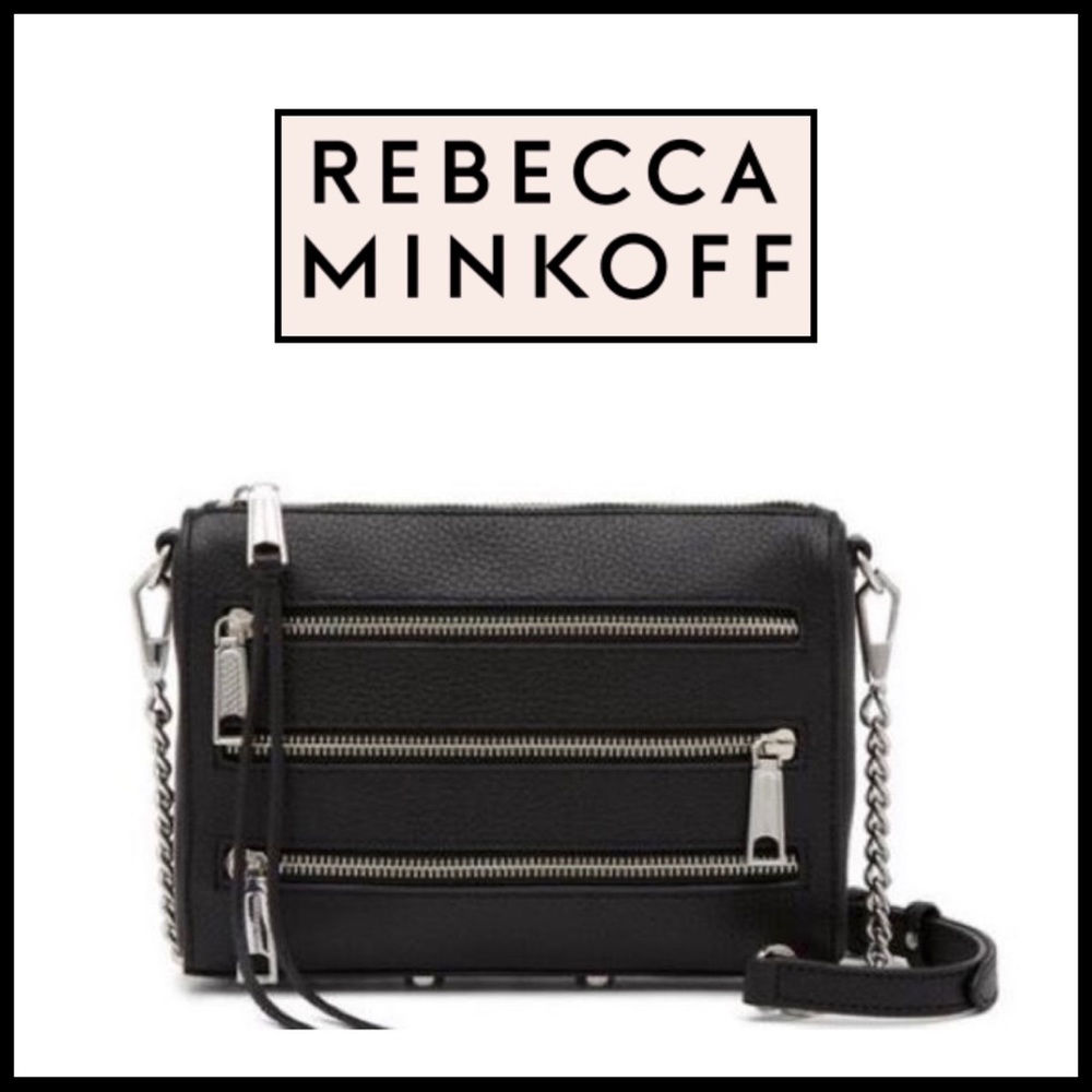 Rebecca Minkoff Panama Black Leather Crossbody Bag.